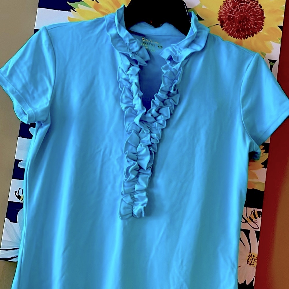 NWT Lilly Pulitzer Luxletic ruffle polo - Picture 2 of 7